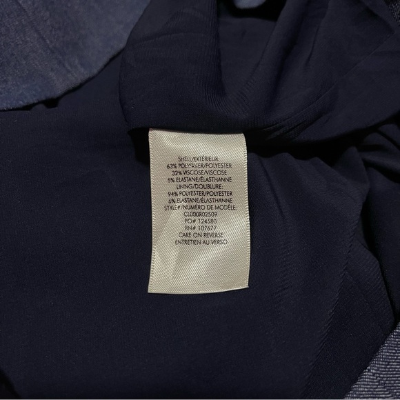 Alice + Olivia Coley Mock Neck A-Line Dress Medium Denim - Picture 13 of 13